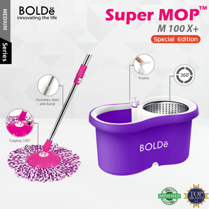 Bolde Super MOP Alat Pel Lantai M-100X+ | M100X+ Purple Special Edition